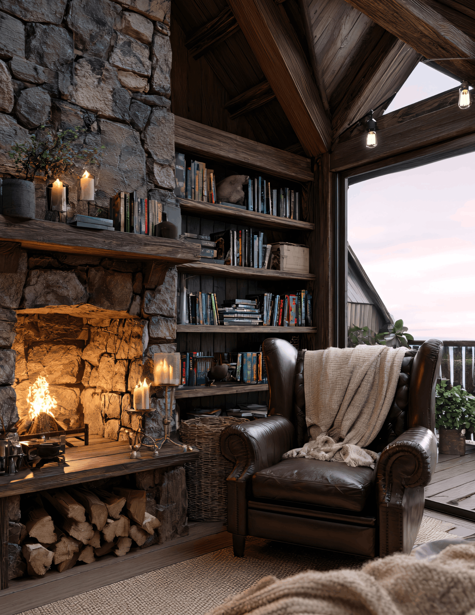 Cozy Living Room with Fireplace
